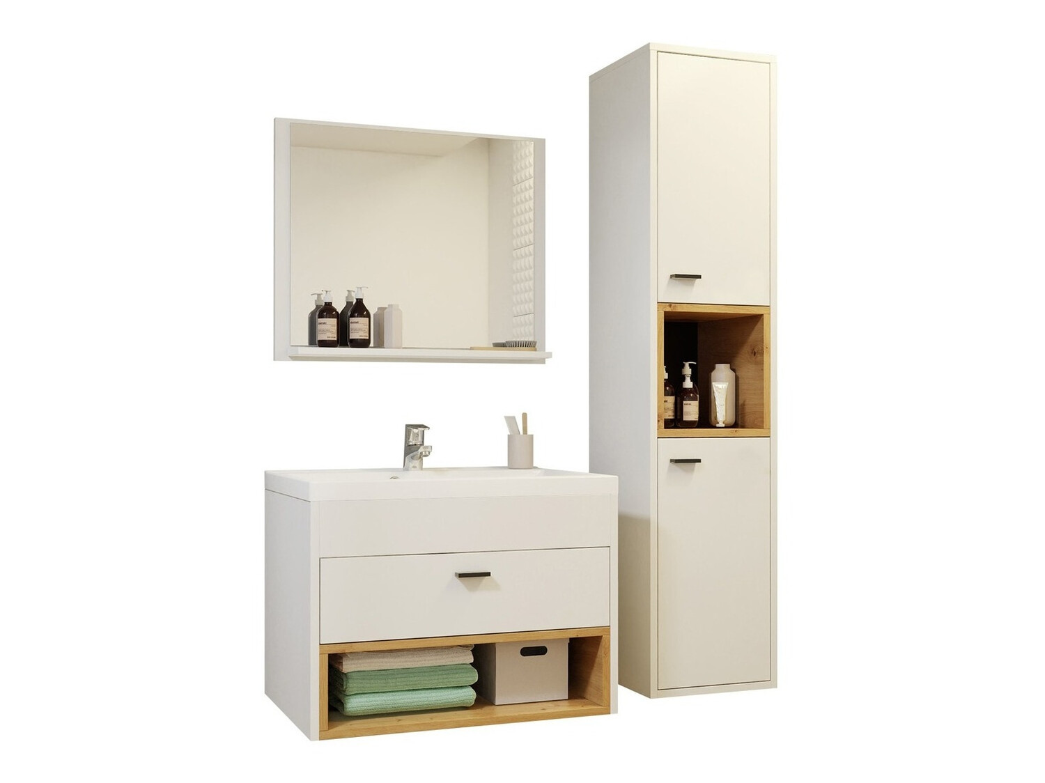 Vannas komplekts Velum I (Balts + Artisan ozols)