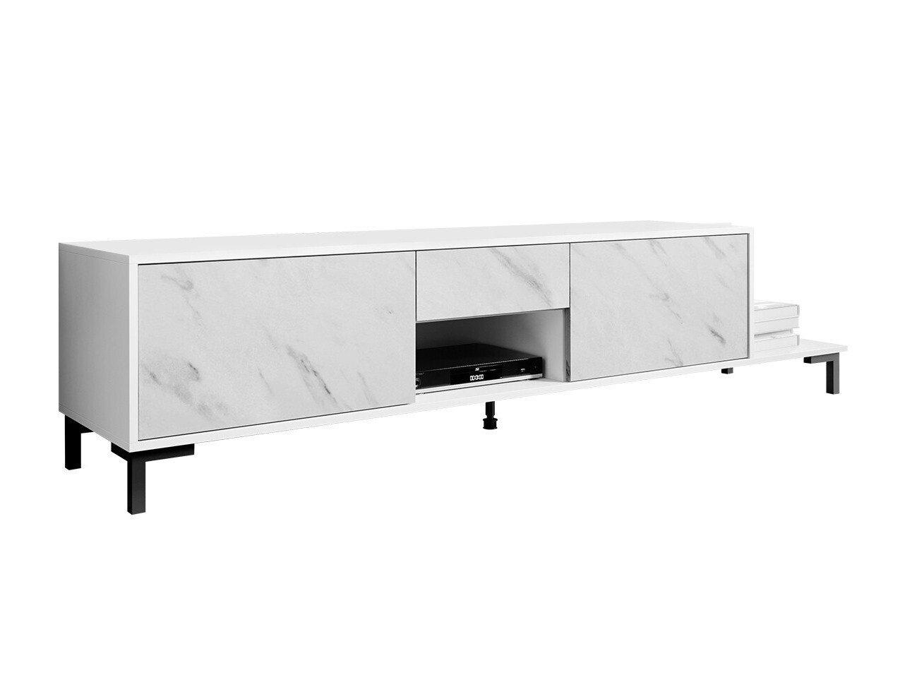 TV galds Charlotte 157 (Balts + Balts marmors)