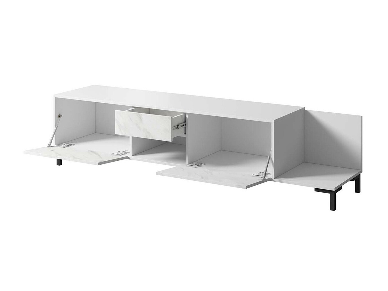 TV galds Charlotte 157 (Balts + Balts marmors)
