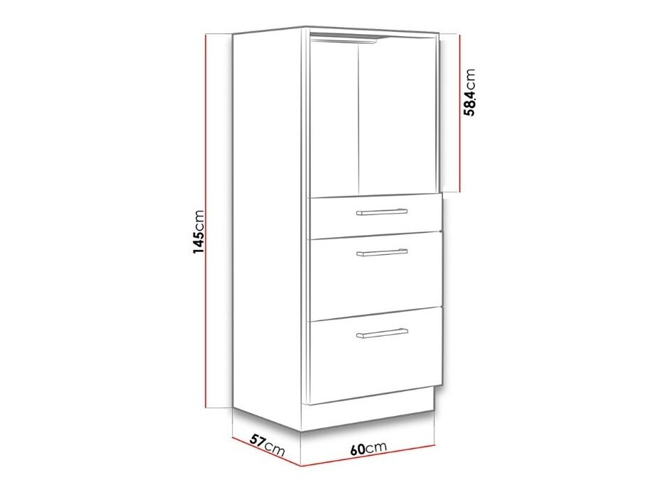 Moduļu skapis iebūvējamai tehnikai Wood Grey 102