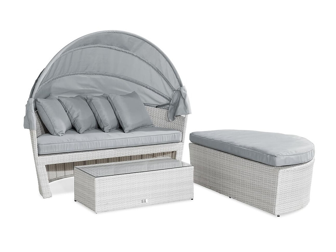 Dārza mēbeļu komplekts Comfort Garden 1436 (Pelēks + Balts)