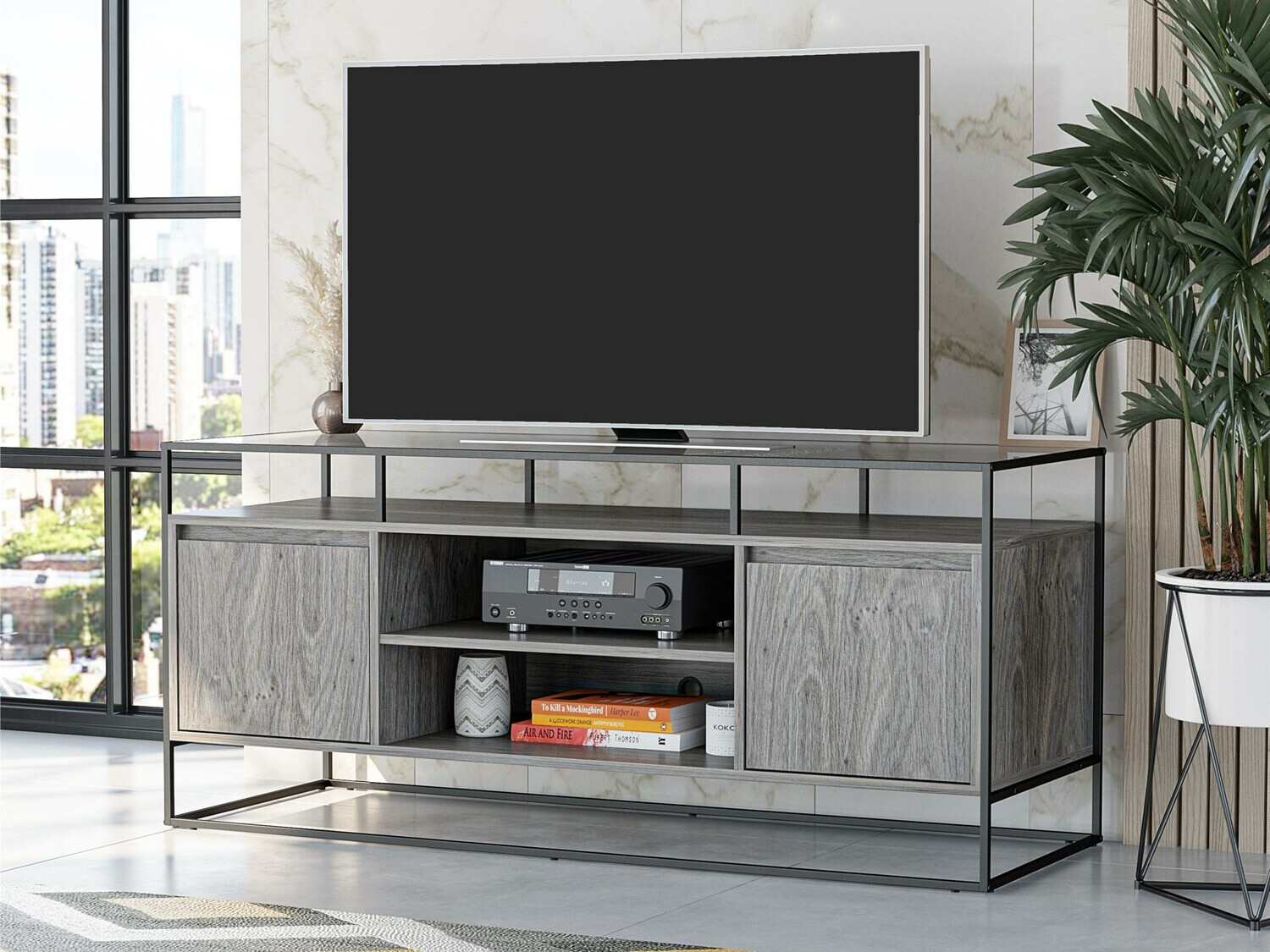 TV galds Tulsa 339 (Pelēks ozols)