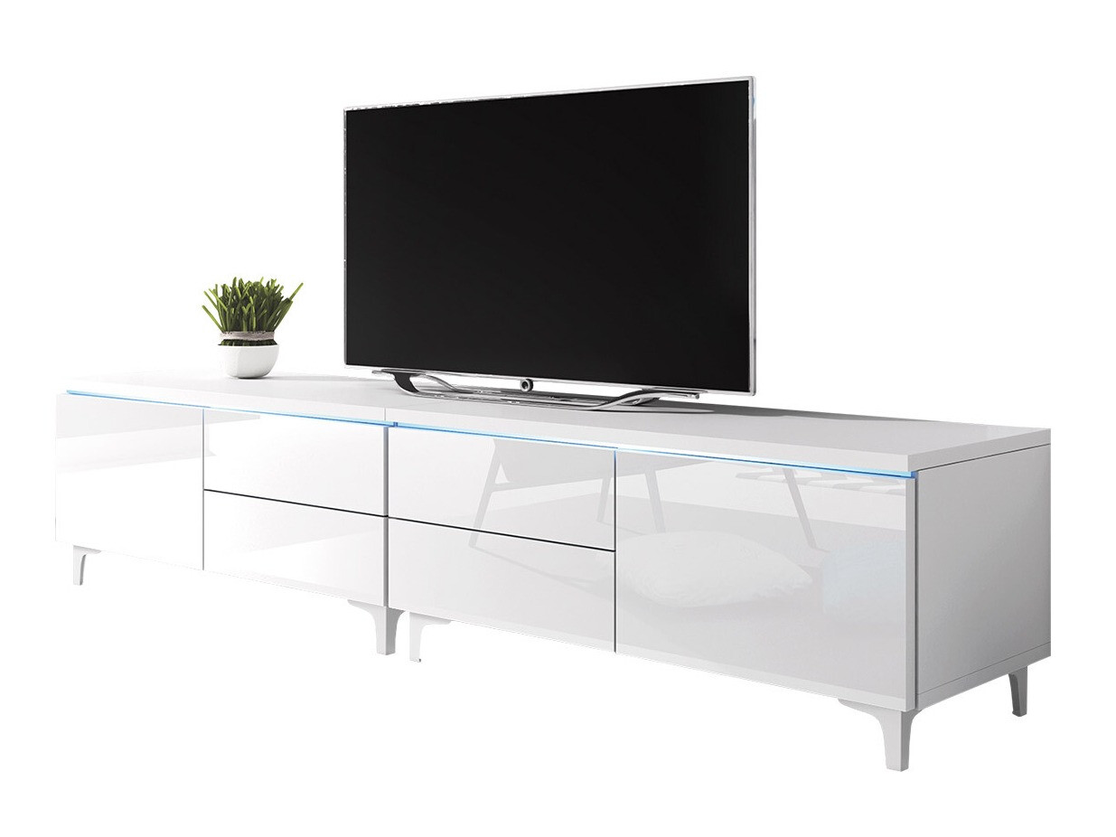 TV galds Hortus I (Balts + Glancēts balts)