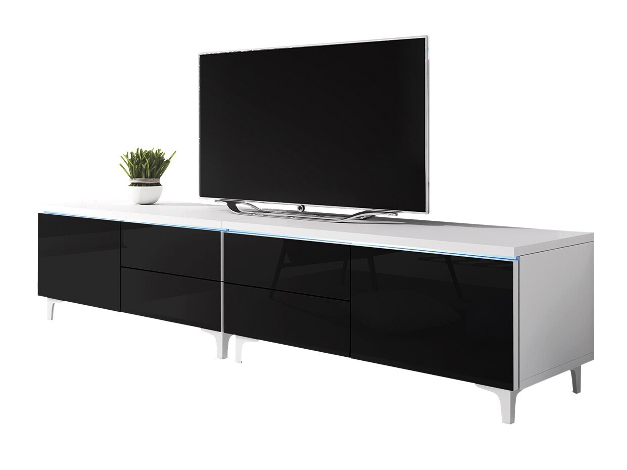 TV galds Hortus I (Balts + Glancēts melns)