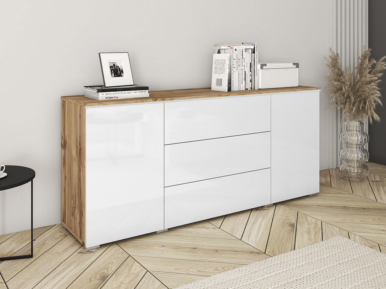 Kumode Mirfivo 102 (Votan ozols + Glancēts balts)