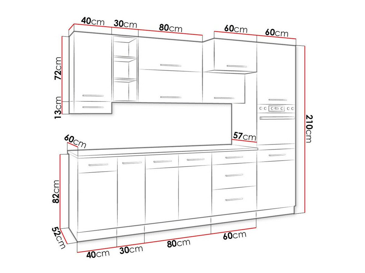 Moduļu virtuves komplekts Wood White 137