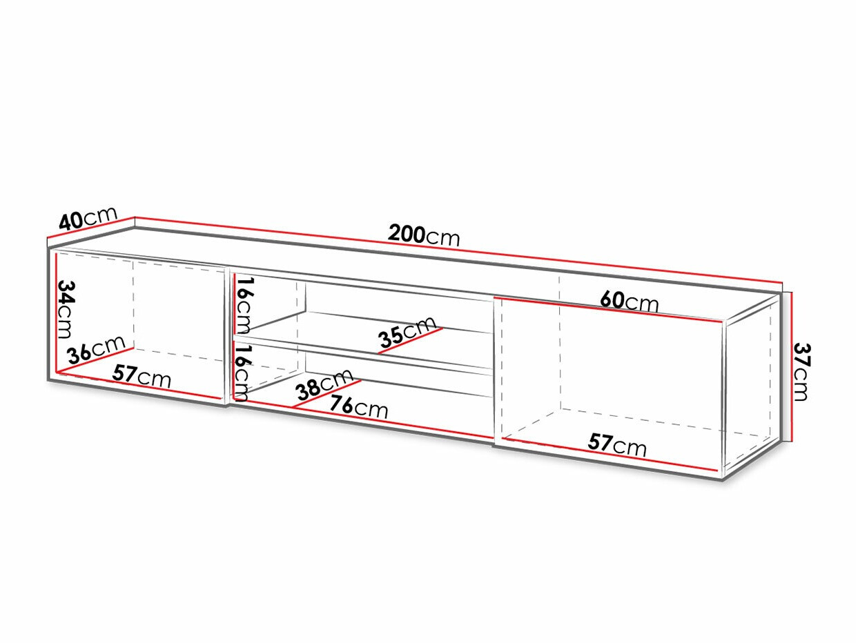 TV galds Imago II (Balts + Glancēts balts)