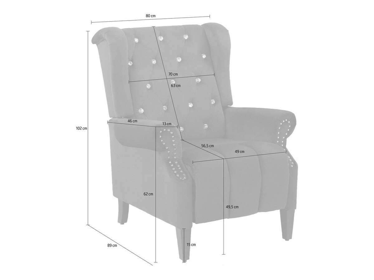 Atpūtas krēsls reglainer Denton 908 (Antracīts)