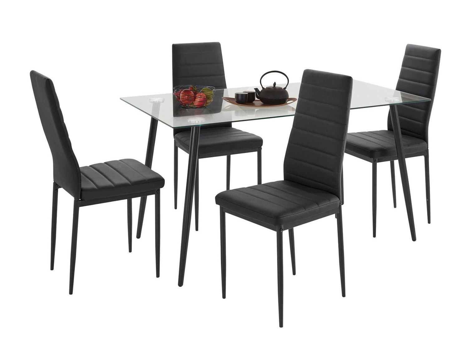 Ēdamistabas komplekts Denton 1081 (Melns)
