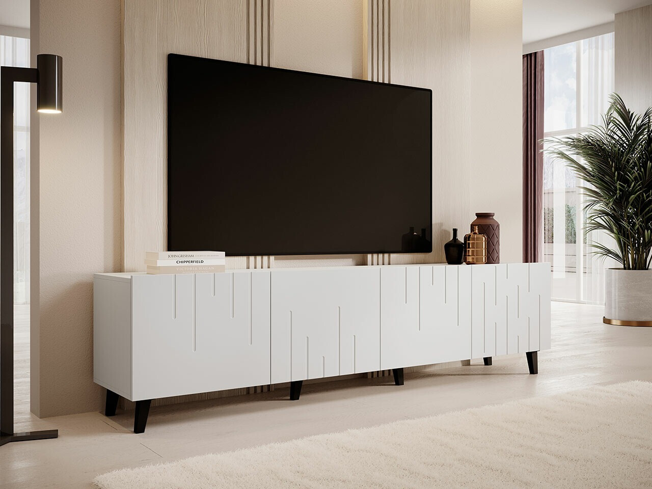 TV galds Charlotte 176 (Balts)