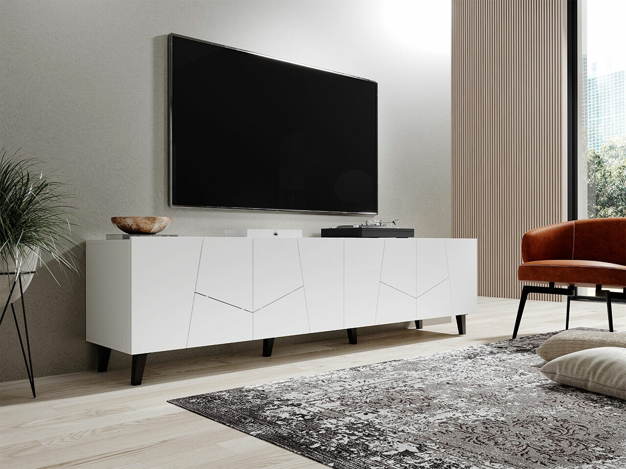 TV galds Charlotte 181 (Balts + Melns)