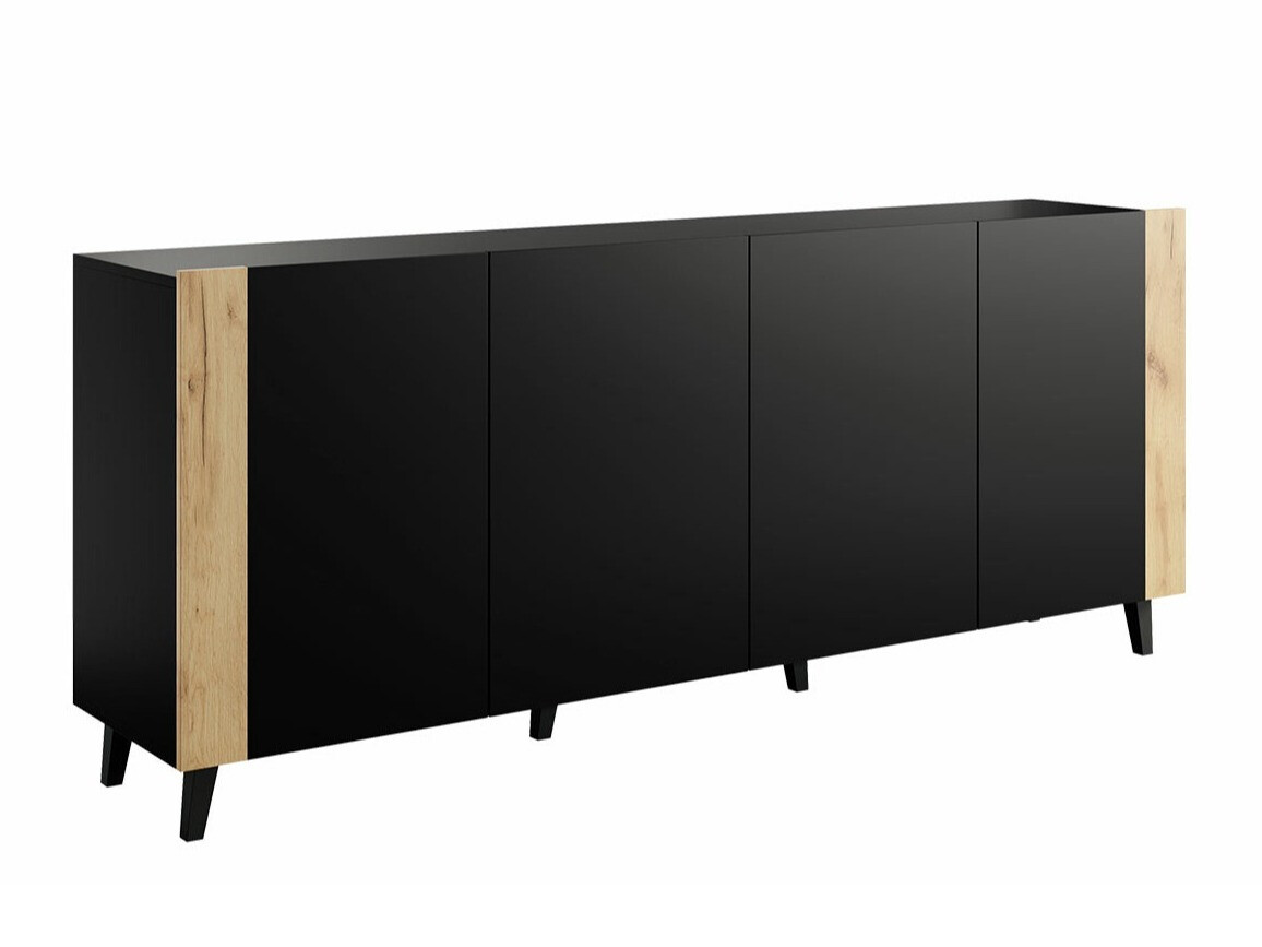 Skapis Charlotte 183 (Melns + Craft ozols)