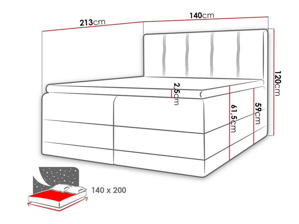 Kontinentālā gulta Villa (Kameleon 04 + Kameleon 15)