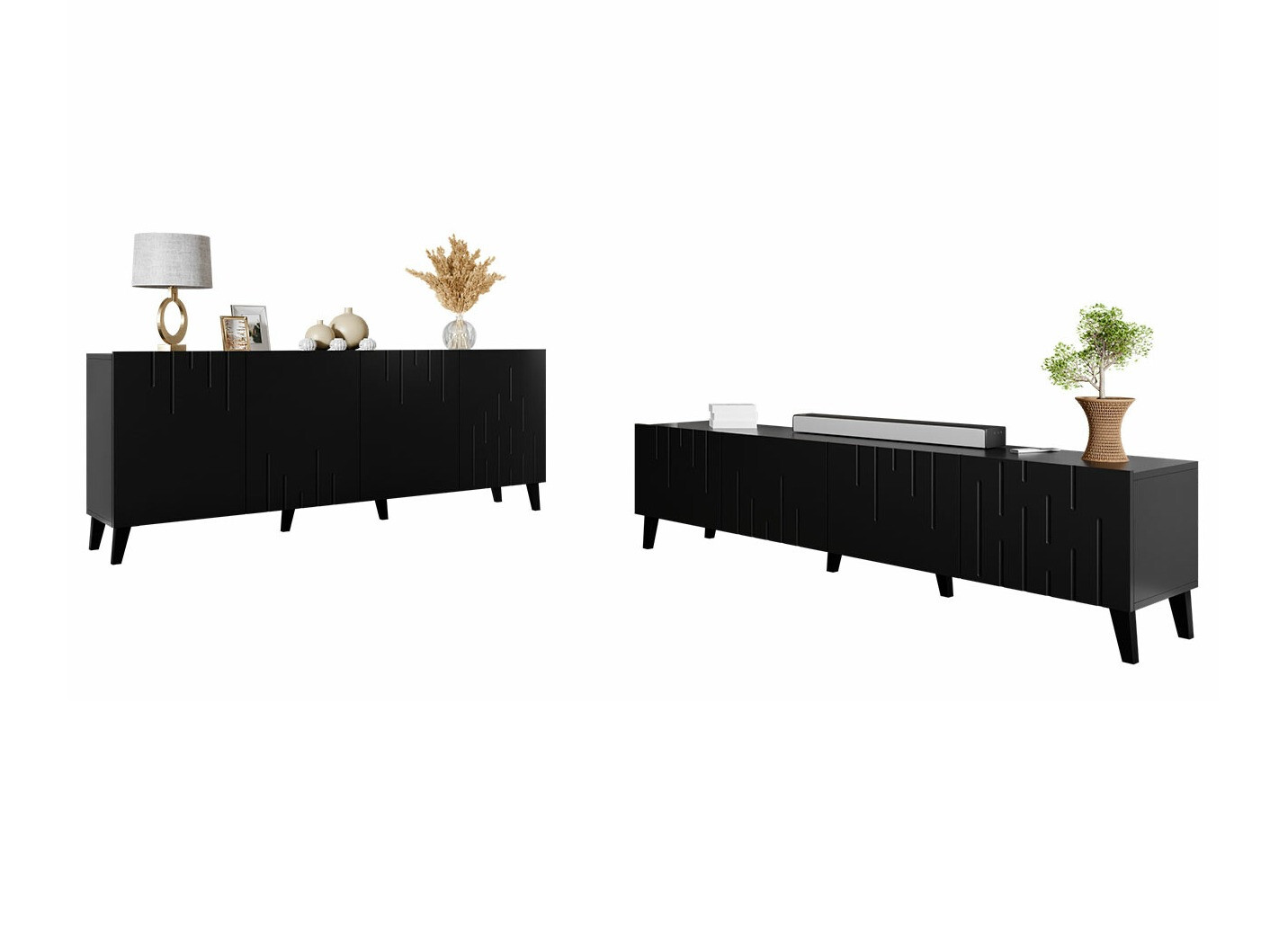 Viesistabas komplekts Charlotte 212 (Melns)
