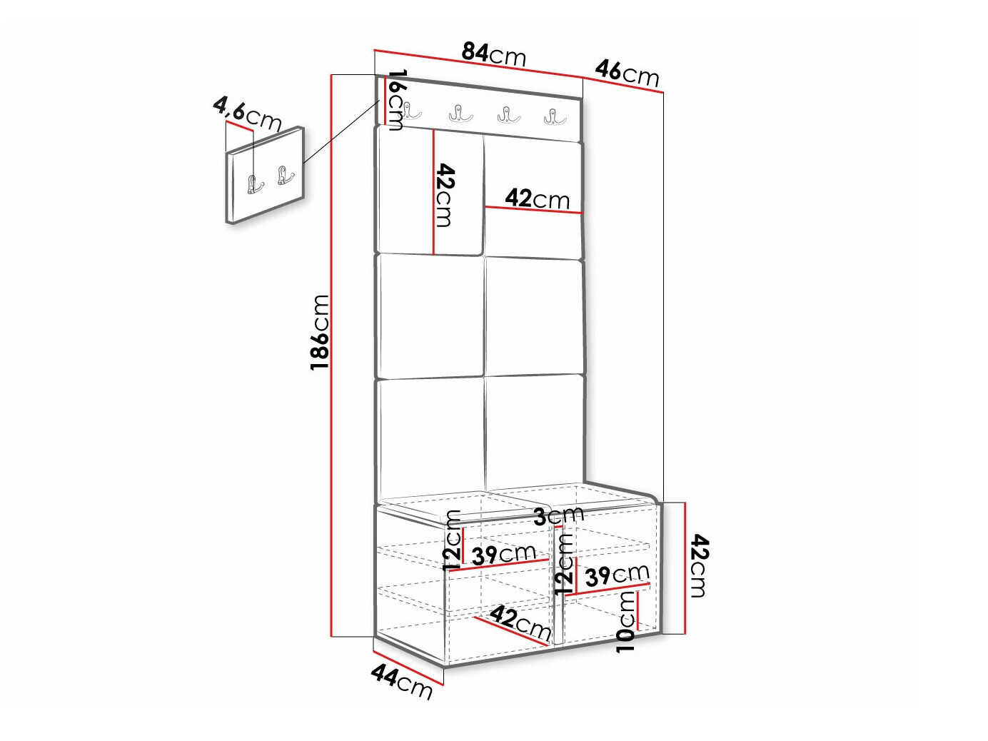 Priekšnama komplekts Hartford 383 (Balts)