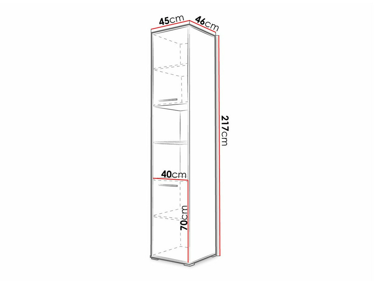 Plaukts Concept Pro Lenart I (Balts + Glancēts balts)