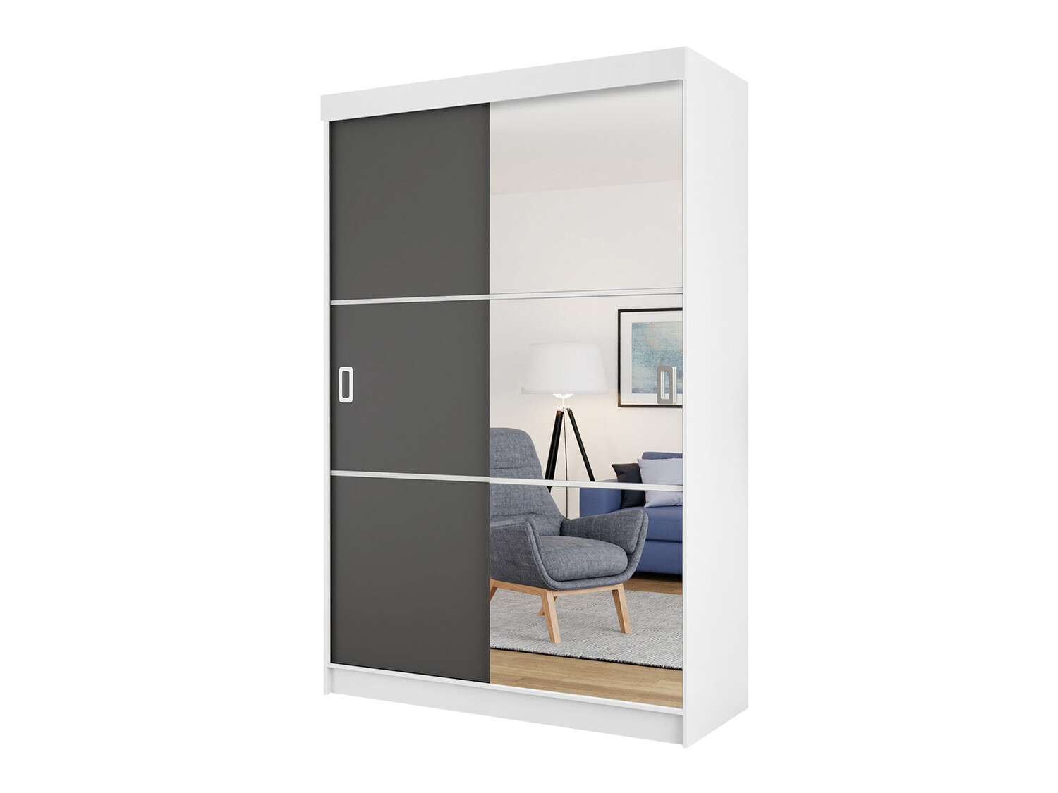 Skapis Dover 111 (Balts + Grafīts)