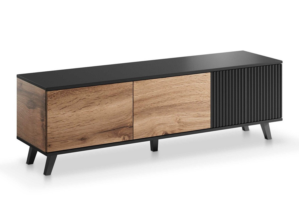 TV galds Luelia 116 (Melns + Votan ozols)