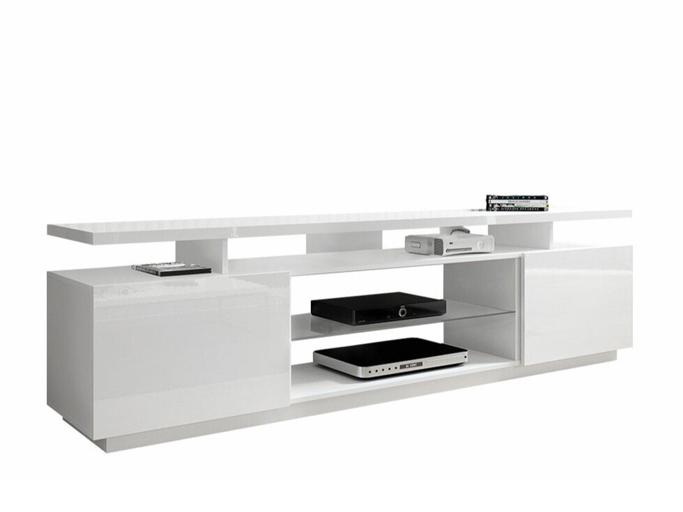 TV galds Figura (Balts + Glancēts balts)