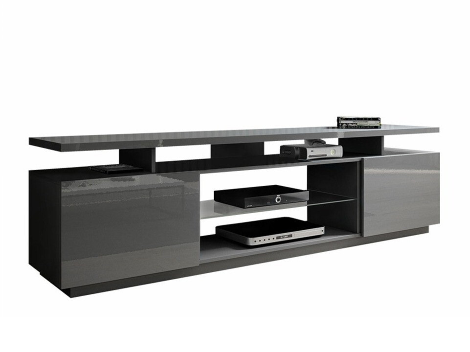 TV galds Figura (Pelēks + Glancēts pelēks)