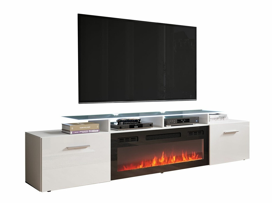 TV galds Numerus (Balts + Glancēts balts)
