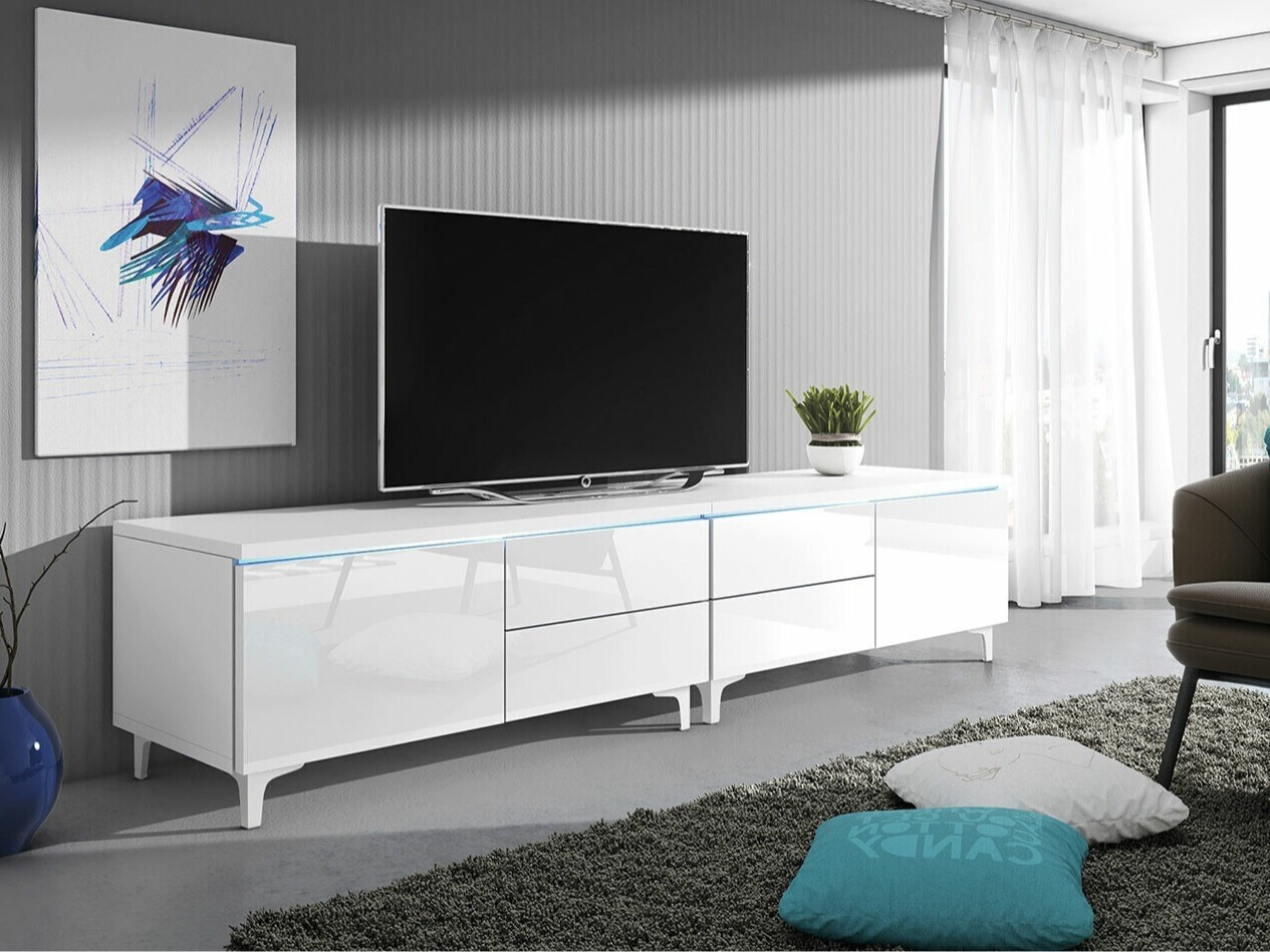TV galds Hortus I (Balts + Glancēts balts)