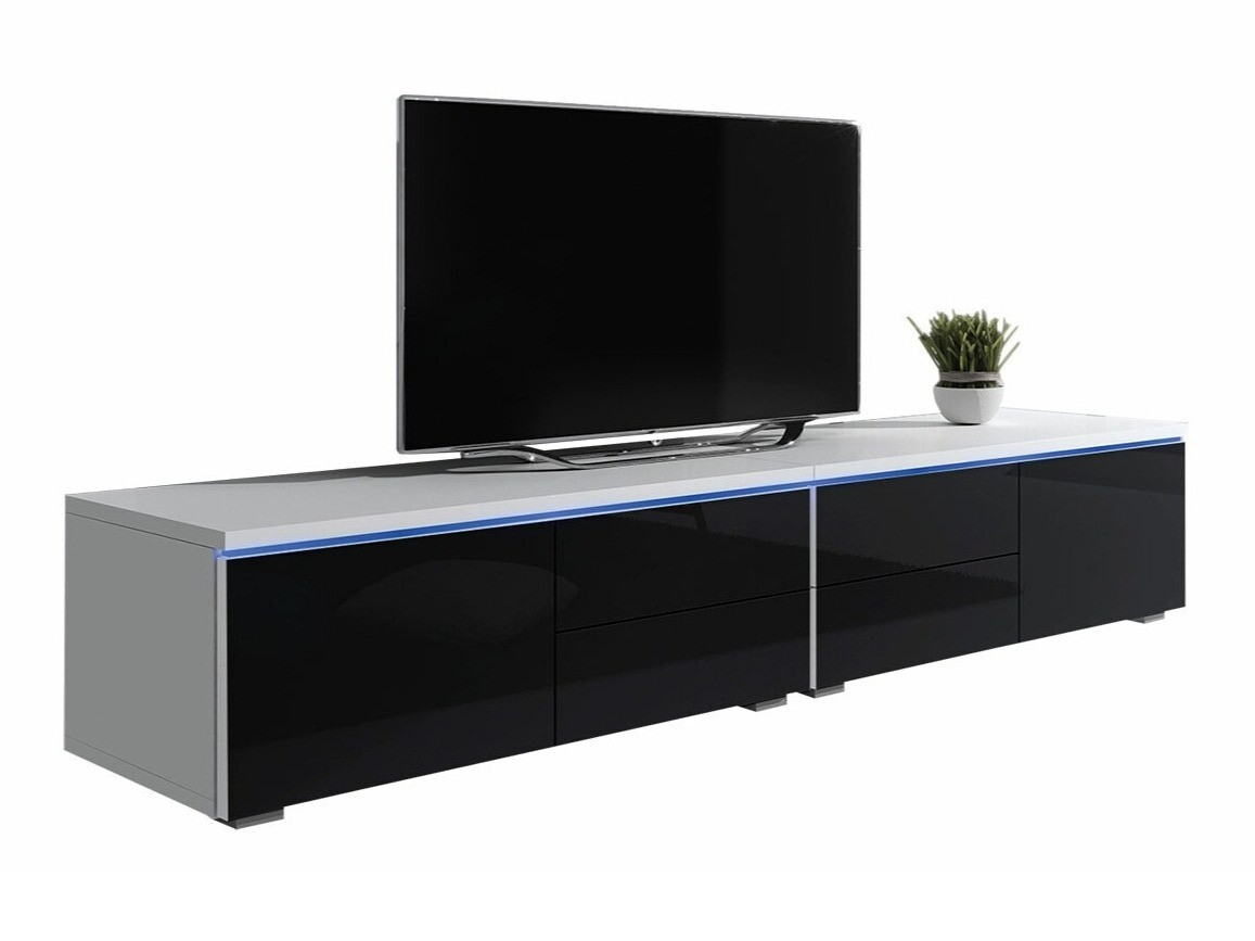 TV galds Hortus (Balts + Glancēts melns)