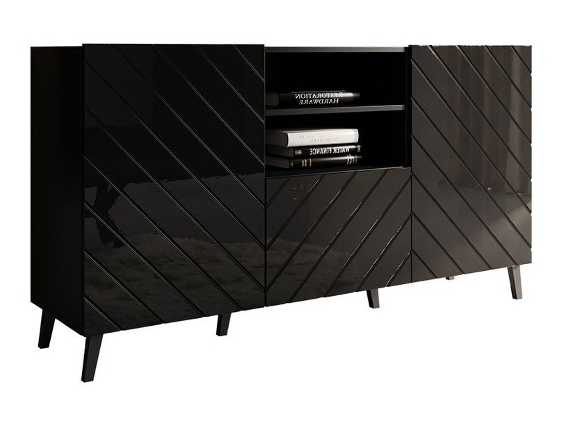 Kumode Charlotte 143 (Melns + Glancēts melns)