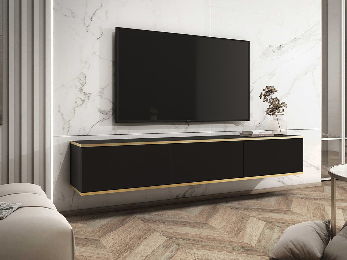 TV galds Princal (Melns + Zelta)