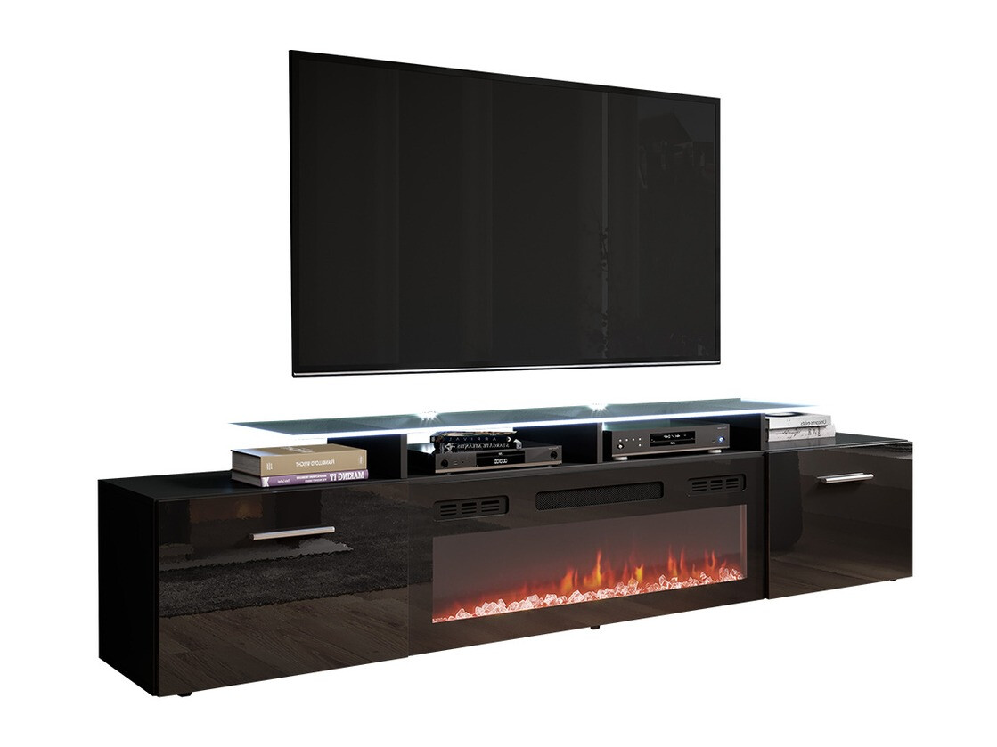 TV galds Numerus (Melns + Glancēts melns)