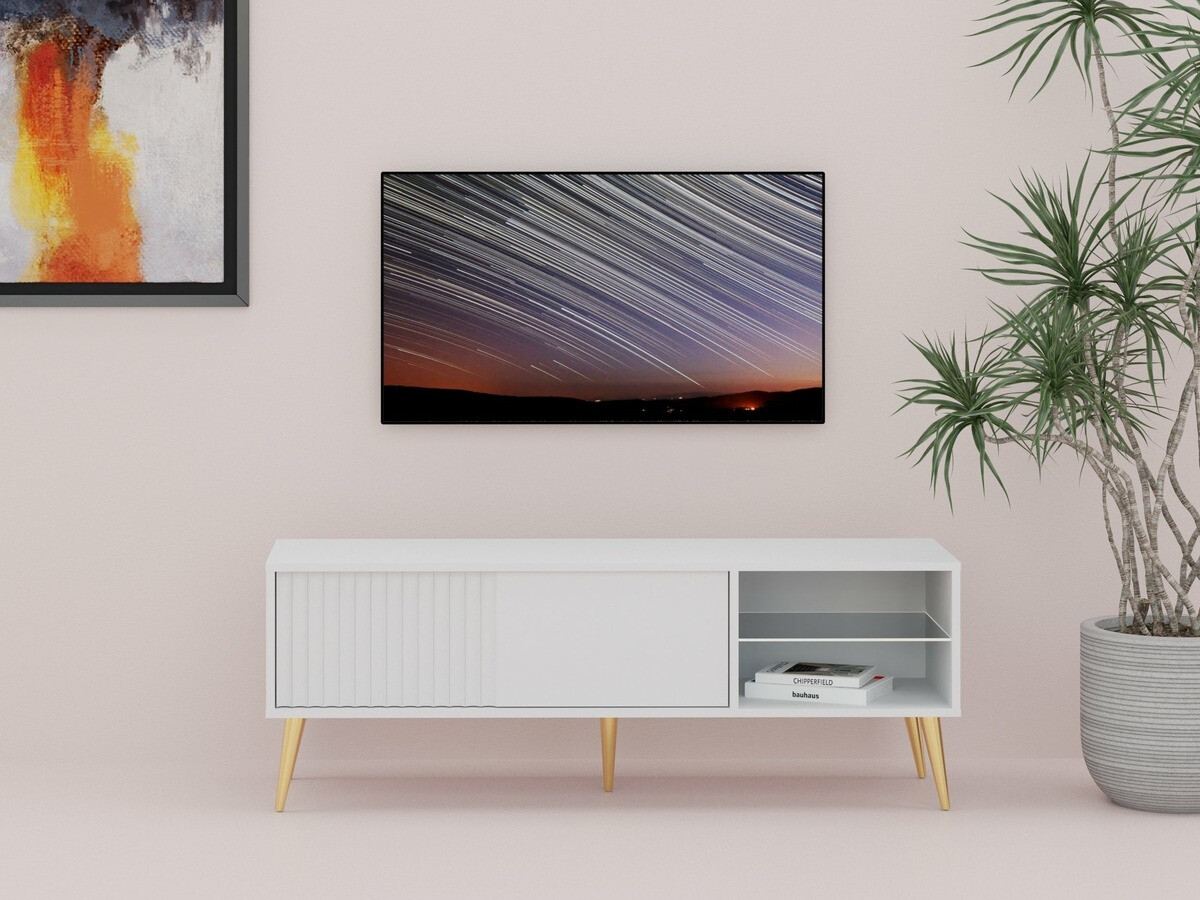 TV galds Cirferi 104 (Balts + Zelta)