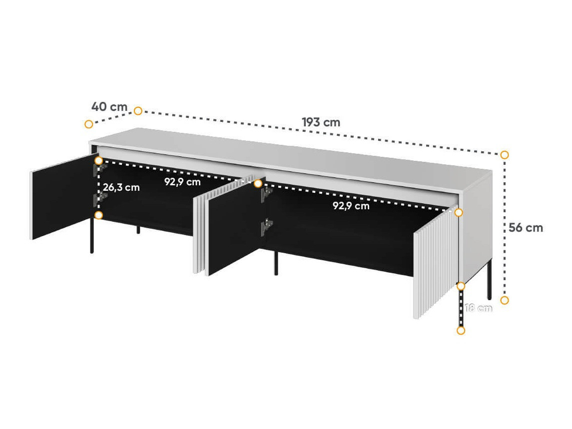 TV galds Fernolu 105 (Balts + Melns)