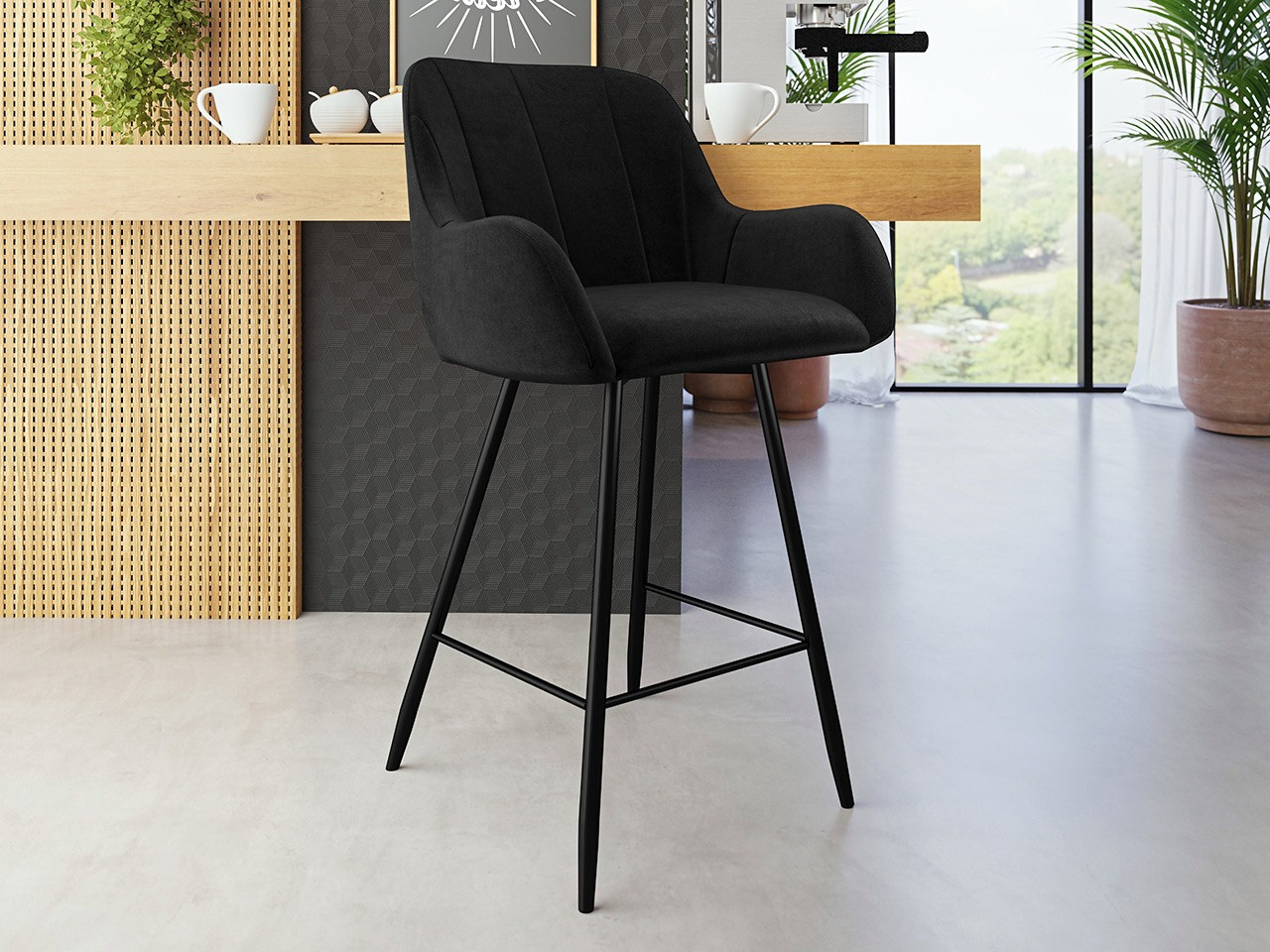 Bāra krēsls Jackson 102 (Melns + Magic Velvet 2219)