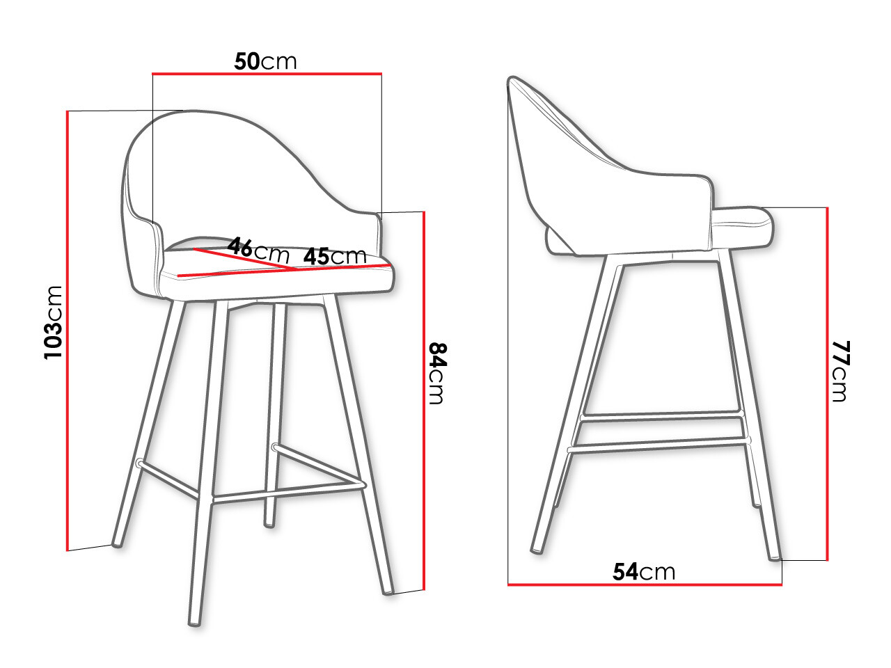 Bāra krēsls Jackson 103 (Melns + Magic Velvet 2240)