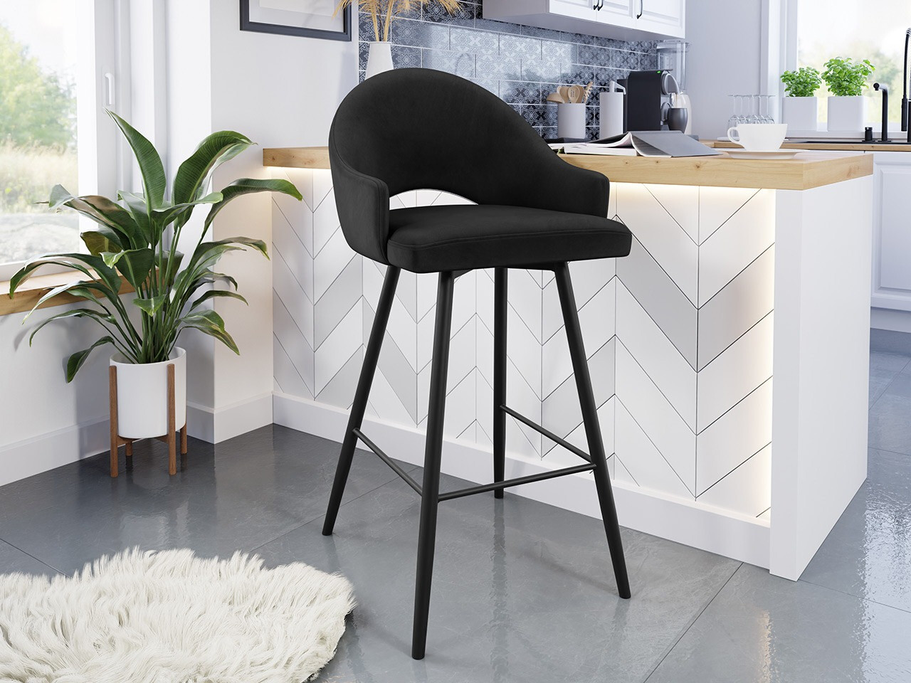 Bāra krēsls Jackson 103 (Melns + Magic Velvet 2219)