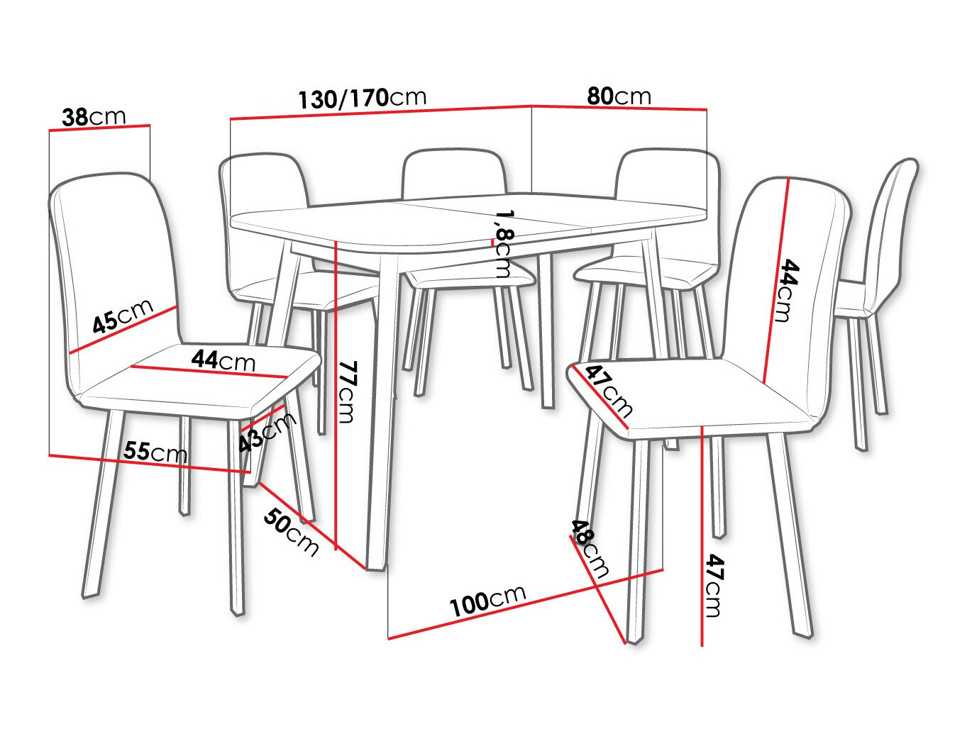 Ēdamistabas komplekts Edmond 117 (Amatniecības zelta ozols + Melns)