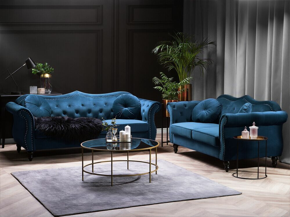 Chesterfield mīksto mēbeļu komplekts Berwyn 797 (Zils)