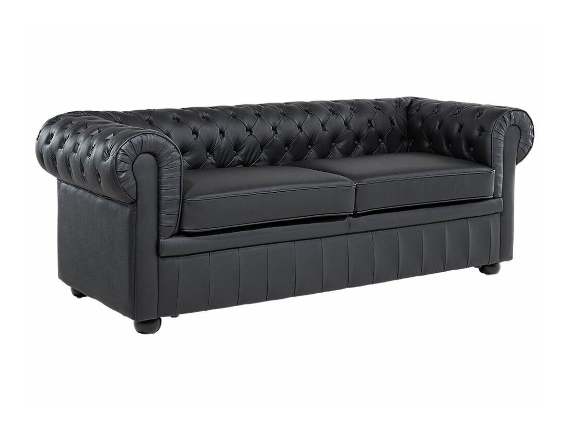 Chesterfield dīvāns Berwyn 832 (Melns)