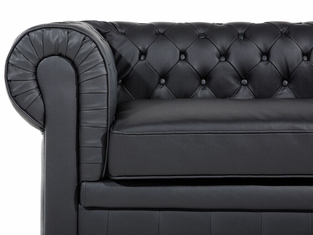 Chesterfield dīvāns Berwyn 832 (Melns)