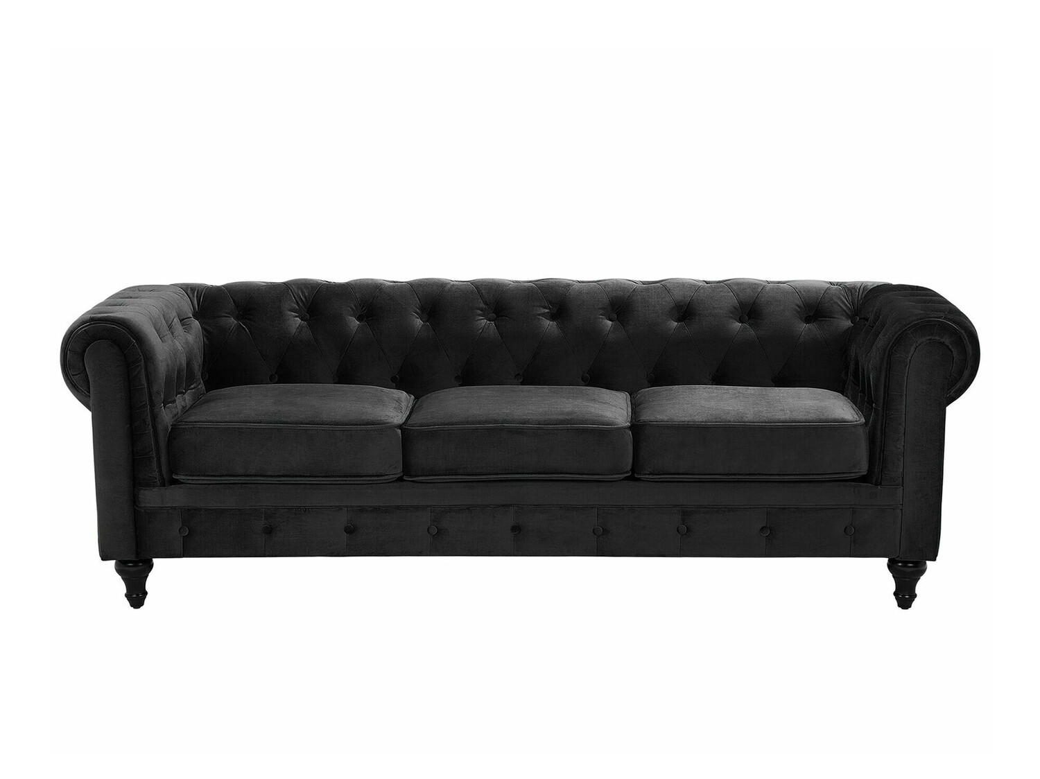 Chesterfield dīvāns Cirdoro 101 (Melns)