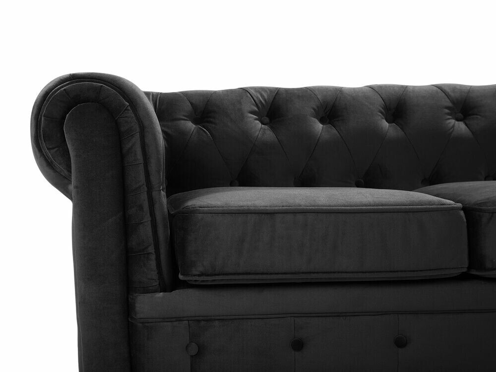 Chesterfield dīvāns Cirdoro 101 (Melns)