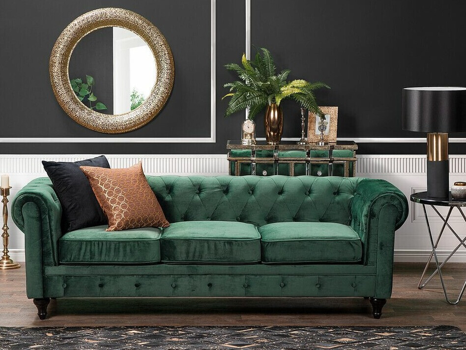 Chesterfield dīvāns Cirdoro 101 (Zaļš)