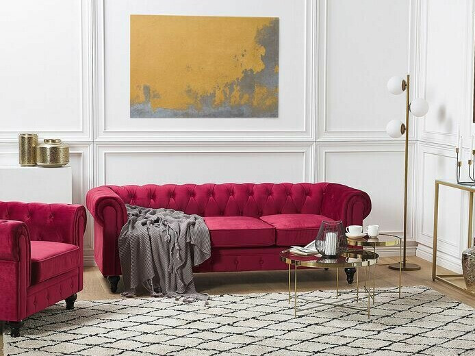 Chesterfield dīvāns Cirdoro 101 (Sarkans)