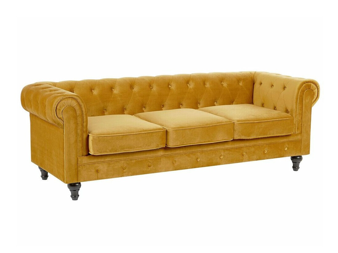 Chesterfield dīvāns Cirdoro 101 (Dzeltens)