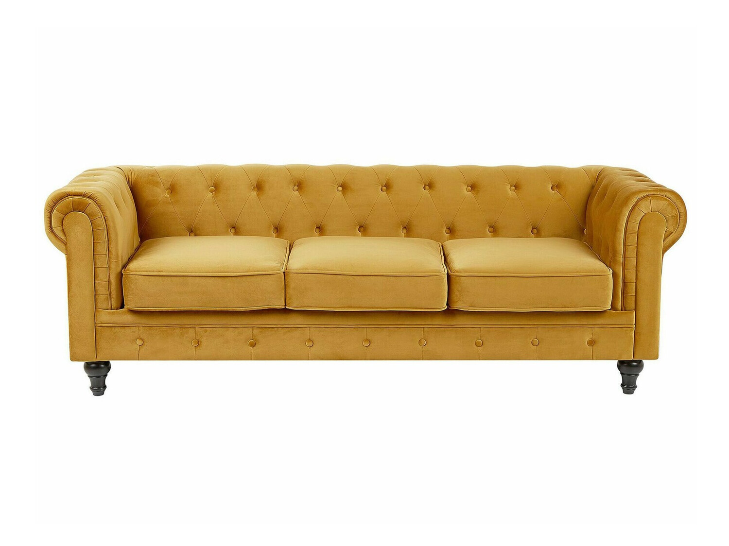 Chesterfield dīvāns Cirdoro 101 (Dzeltens)