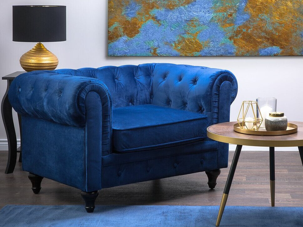 Chesterfield atpūtas krēsls Cirdoro 102 (Zils)