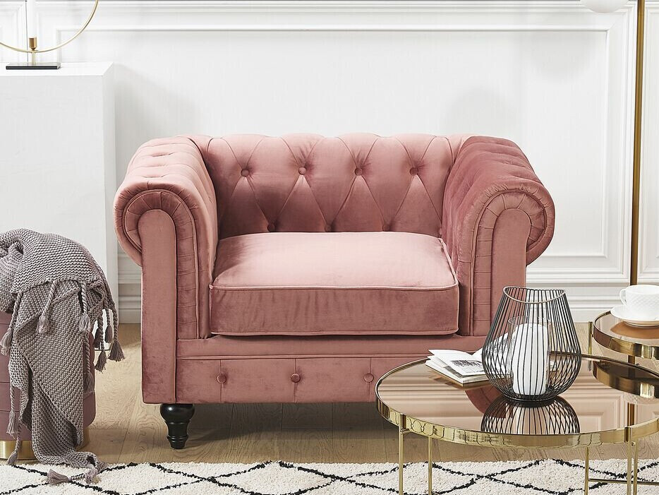 Chesterfield atpūtas krēsls Cirdoro 102 (Tumši rozā)