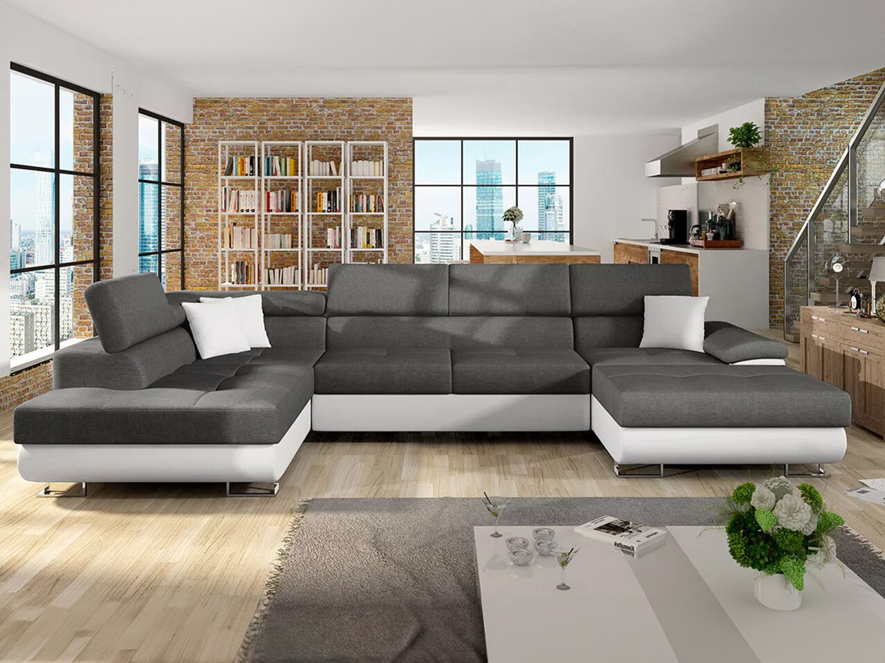 Stūra dīvāns Comfivo Ruta IV (Soft 017 + Lux 06 + Soft 017)