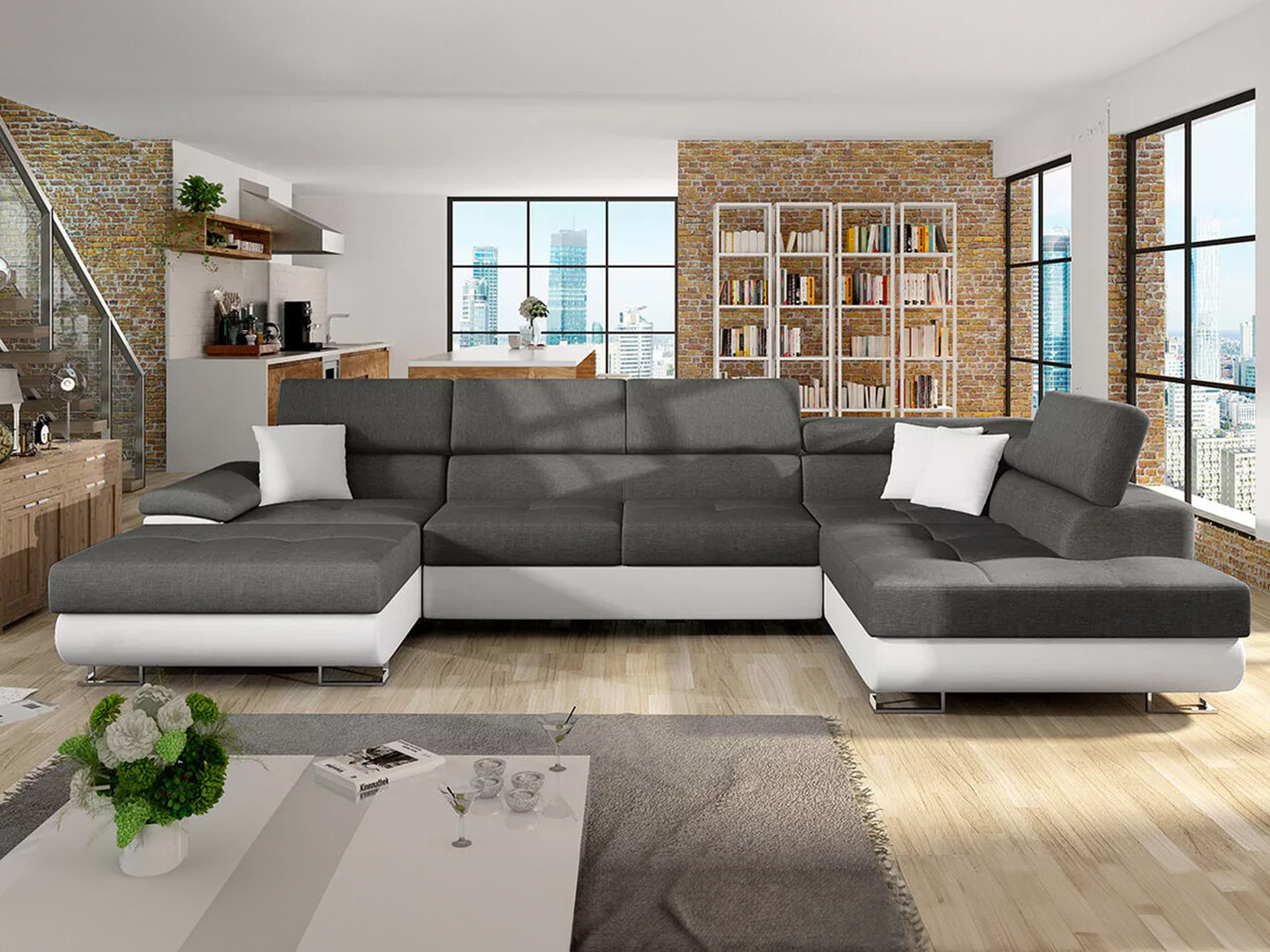 Stūra dīvāns Comfivo Ruta IV (Soft 017 + Lux 06 + Soft 017)
