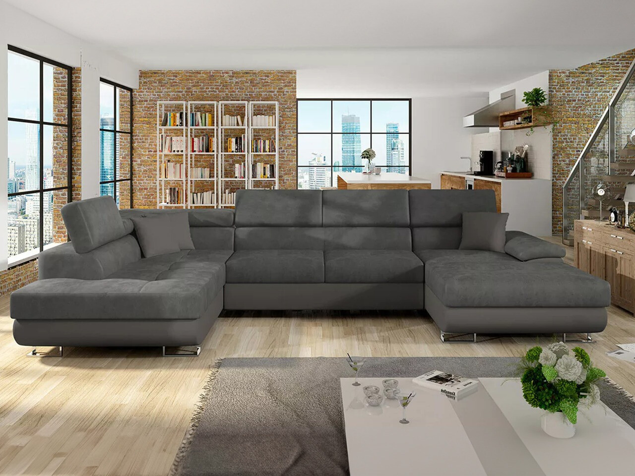 Stūra dīvāns Comfivo Ruta IV (Soft 029 + Uttario Velvet 2971 + Soft 029)